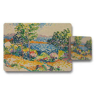 B&Q -  Impressionist Seaside Landscape Placemat And Coaster Set