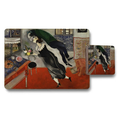 B&Q -  Elegant Romantic Indoor Scene Art Placemat And Coaster Set