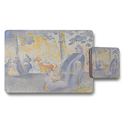 B&Q -  Impressionist Park Scene Placemat And Coaster Set Gift