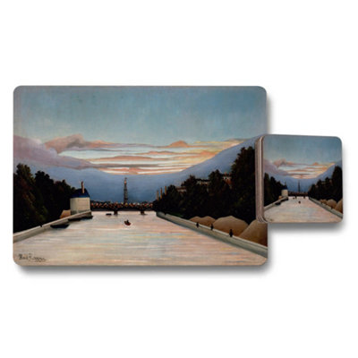 Benjamin Tate Design River Landscape Placemats And Coasters Set Featuring Sunset View from B&Q