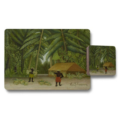 Benjamin Tate Design Henri Rousseau Jungle Scene Placemat And Coaster Set from B&Q
