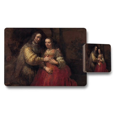 Benjamin Tate Design Romantic Classical Painting Placemat And Coaster Set For Dining from B&Q