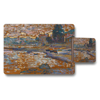 B&Q -  Impressionist River Landscape Placemat And Coaster Set