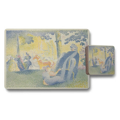 Benjamin Tate Design Placemat And Coaster Set Featuring Impressionist Park Scene Artwork from B&Q