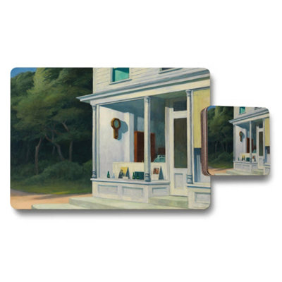 Benjamin Tate Design Artistic White House Porch Placemat And Coaster Set from B&Q