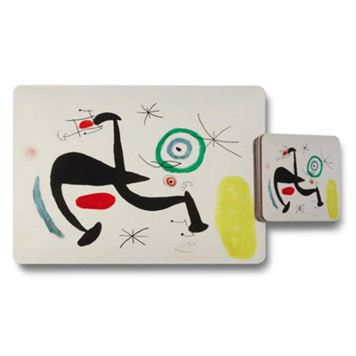 B&Q -  Abstract Art Placemat And Coaster Set For Dining Table