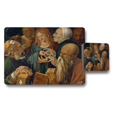 B&Q -  Renaissance Masterpiece The School Of Athens Placemats And Coasters Set