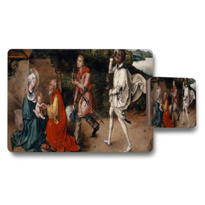 B&Q -  Nativity Scene Placemat And Coaster Set With Renaissance Artwork
