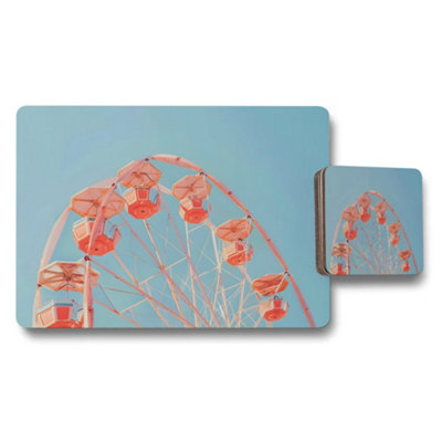 B&Q -  Ferris Wheel Themed Placemats And Coaster Set For Dining