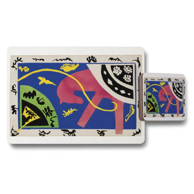 Benjamin Tate Design Abstract Colorful Placemat And Coaster Set Inspired By Art from B&Q