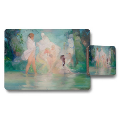 B&Q -  Elegant Impressionist Water Scene Placemat And Coaster Set