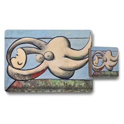 B&Q -  Placemat And Coaster Set Featuring Abstract Elephant Artwork