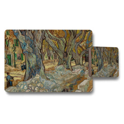 B&Q -  Impressionist Tree Lined Path Placemat And Coaster Set