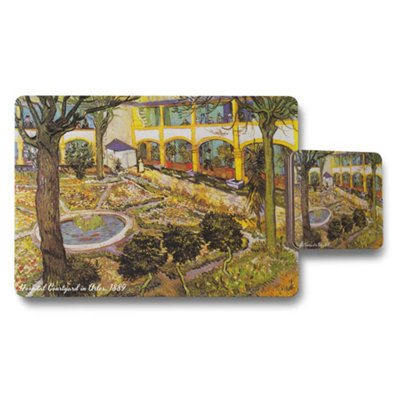 B&Q -  Hospital Courtyard In Arles 1889 Placemats And Coaster Set