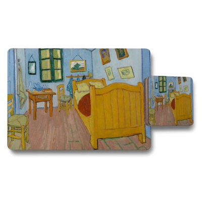 Benjamin Tate Design Impressionist Bedroom Scene Placemat And Coaster Set from B&Q