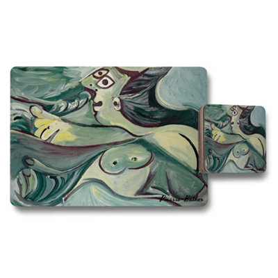 B&Q -  Picasso Style Bather Placemats And Coasters Set Featuring Nude Figures
