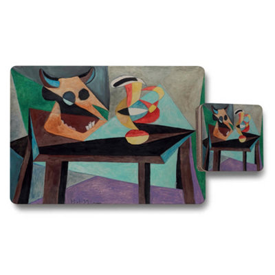 Benjamin Tate Design Abstract Geometric Art Placemat Coaster Set For Dining from B&Q