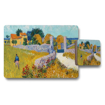 Benjamin Tate Design Impressionist Countryside Landscape Placemat And Coaster Set from B&Q