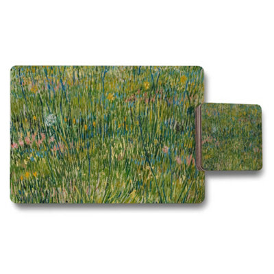 Benjamin Tate Design Impressionist Meadow Placemat And Coaster Set With Wildflower Artwork from B&Q