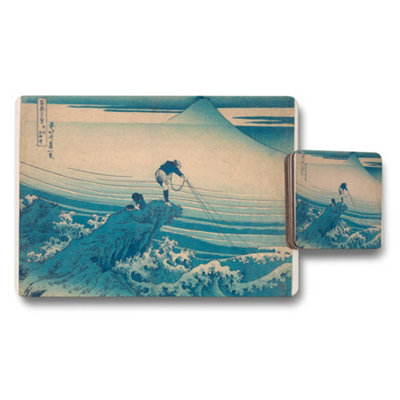 B&Q -  Great Wave Off Kanagawa Placemats And Coasters Set