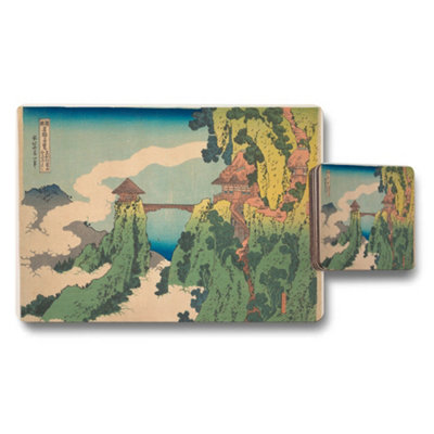 B&Q -  Japanese Ukiyoe Style Landscape Placemat And Coaster Set