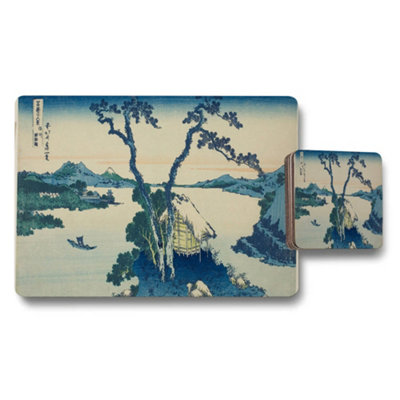 Benjamin Tate Design Ukiyoe Japanese Landscape Placemats And Coaster Set from B&Q