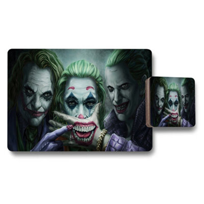 Benjamin Tate Design Joker Artwork Placemats And Coaster Set Batman Themed from B&Q