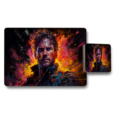 Benjamin Tate Design Fiery Abstract Portrait Placemats And Coasters Set from B&Q