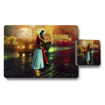 B&Q -  Romantic City Street Night Dance Placemat And Coaster Set