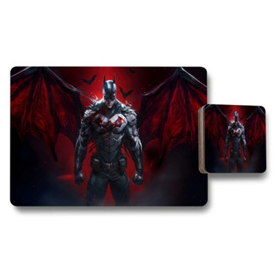 Benjamin Tate Design Batman Demon Wings Themed Placemat And Coaster Set For Fans from B&Q