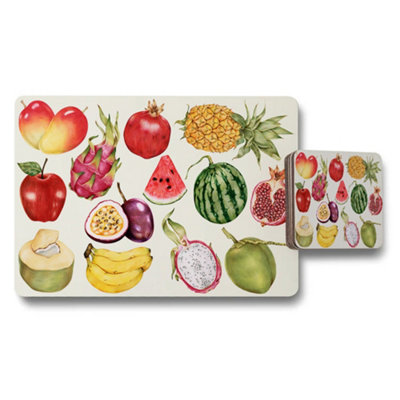 B&Q -  Fruit Themed Placemat And Coaster Set For Kitchen Table Decor