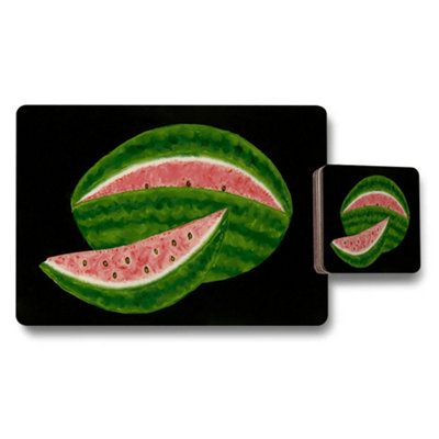 B&Q -  Watermelon Slice Placemats And Coasters Set For Kitchen Dining Table