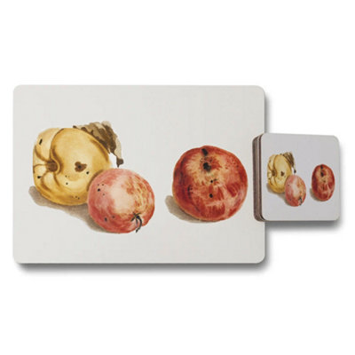 Benjamin Tate Design Fruit Themed Placemats And Coasters Set With Watercolor Art from B&Q