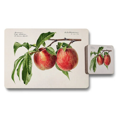 B&Q -  Vintage Apple Illustration Placemat And Coaster Set