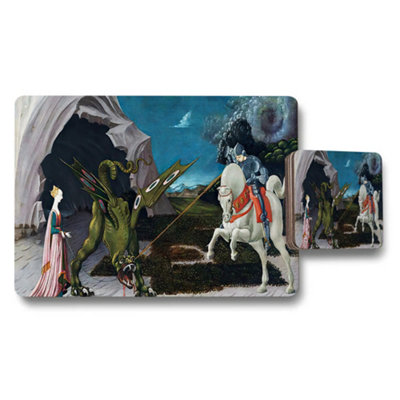 B&Q -  Fantasy Knight And Dragon Placemats And Coaster Set For Table Decor
