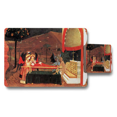B&Q -  Vintage Medieval Scene Placemat And Coaster Set Decorative