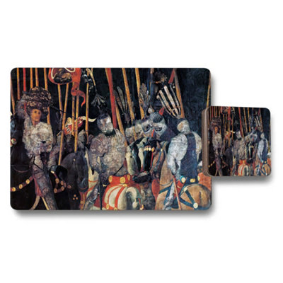 Benjamin Tate Design Medieval Knights Placemat And Coaster Set With Historic Artwork from B&Q