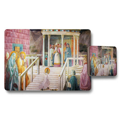 B&Q -  Religious Scene Placemat And Coaster Set With Biblical Artwork