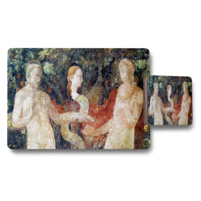 Benjamin Tate Design Impressionist Garden Scene Placemat Coaster Set Artwork from B&Q