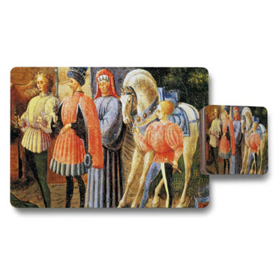Benjamin Tate Design Medieval Knights Scene Placemats And Coasters Set Vintage Artwork from B&Q