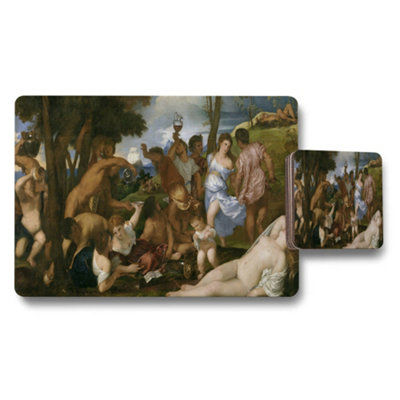 B&Q -  Classical Painting Placemats And Coasters Set For Dining Tables