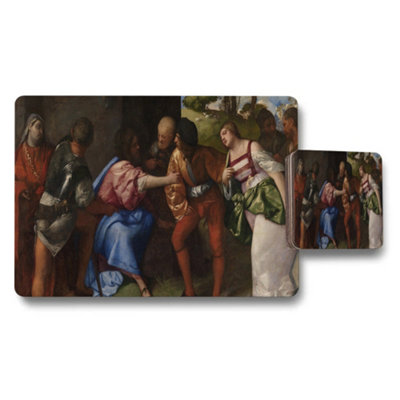 B&Q -  Renaissance Art Placemats And Coasters Set Featuring Classic Painting