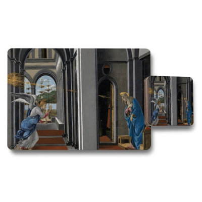 B&Q -  Annunciation Scene Placemat And Coaster Set With Archway Gallery Print