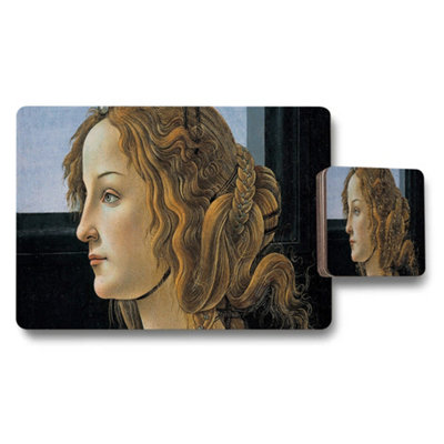 B&Q -  Renaissance Style Woman Portrait Placemats And Coasters Set