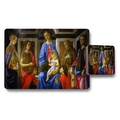 B&Q -  Madonna And Child Religious Art Placemat And Coaster Set