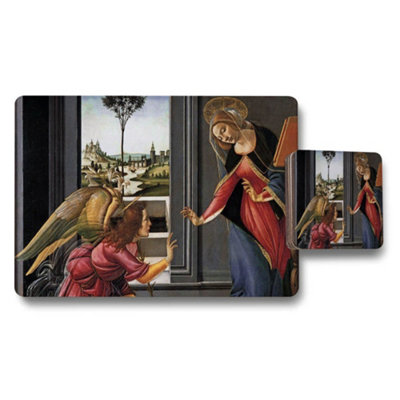 B&Q -  Annunciation Madonna With Angels Placemats And Coasters Set
