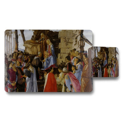 B&Q -  Religious Artwork Placemat And Coaster Set With Classical Scene