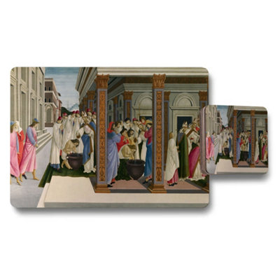 B&Q -  Placemat Coaster Set With Renaissance Style Painting Artwork