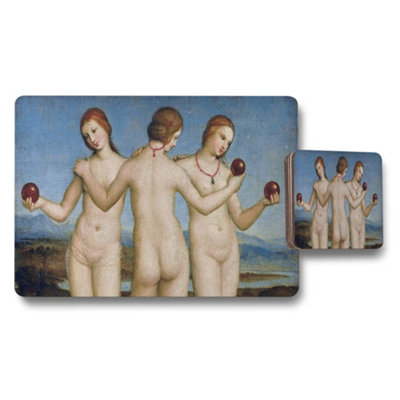 Benjamin Tate Design Three Nudes Art Placemats And Coasters Set With Vintage Painting from B&Q