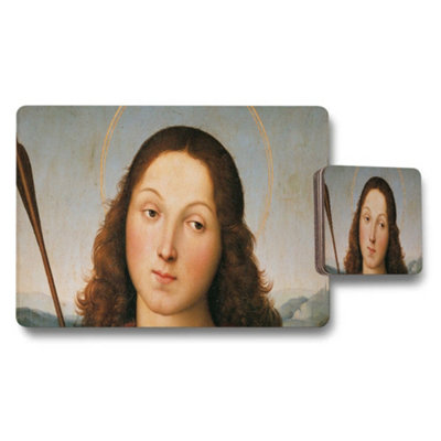 Benjamin Tate Design Madonna Portrait Placemat Coaster Set Religious Kitchen Decor from B&Q